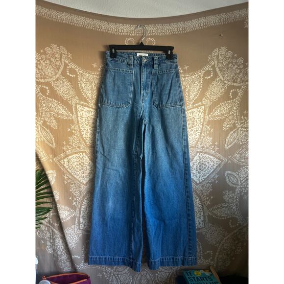 Rolla’s Sailor High Rise Wide Leg Jeans in Medium Wash Size 25 - Picture 1 of 6